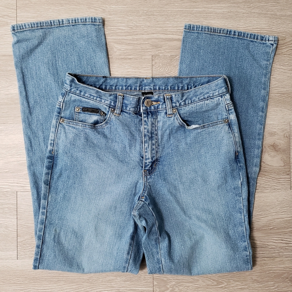 Vintage NY Jeans size 4 straight leg blue denim Y2K 90s stretch